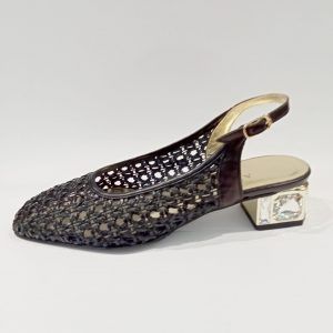 AZURÉE 341/60 - Sandalia de piel trenzada negra Azurée